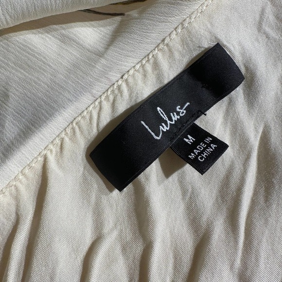 Lulus Women Perfect Posy Cream Floral Print One-Shoulder Ruffled Mini Dress Sz M - Picture 7 of 9